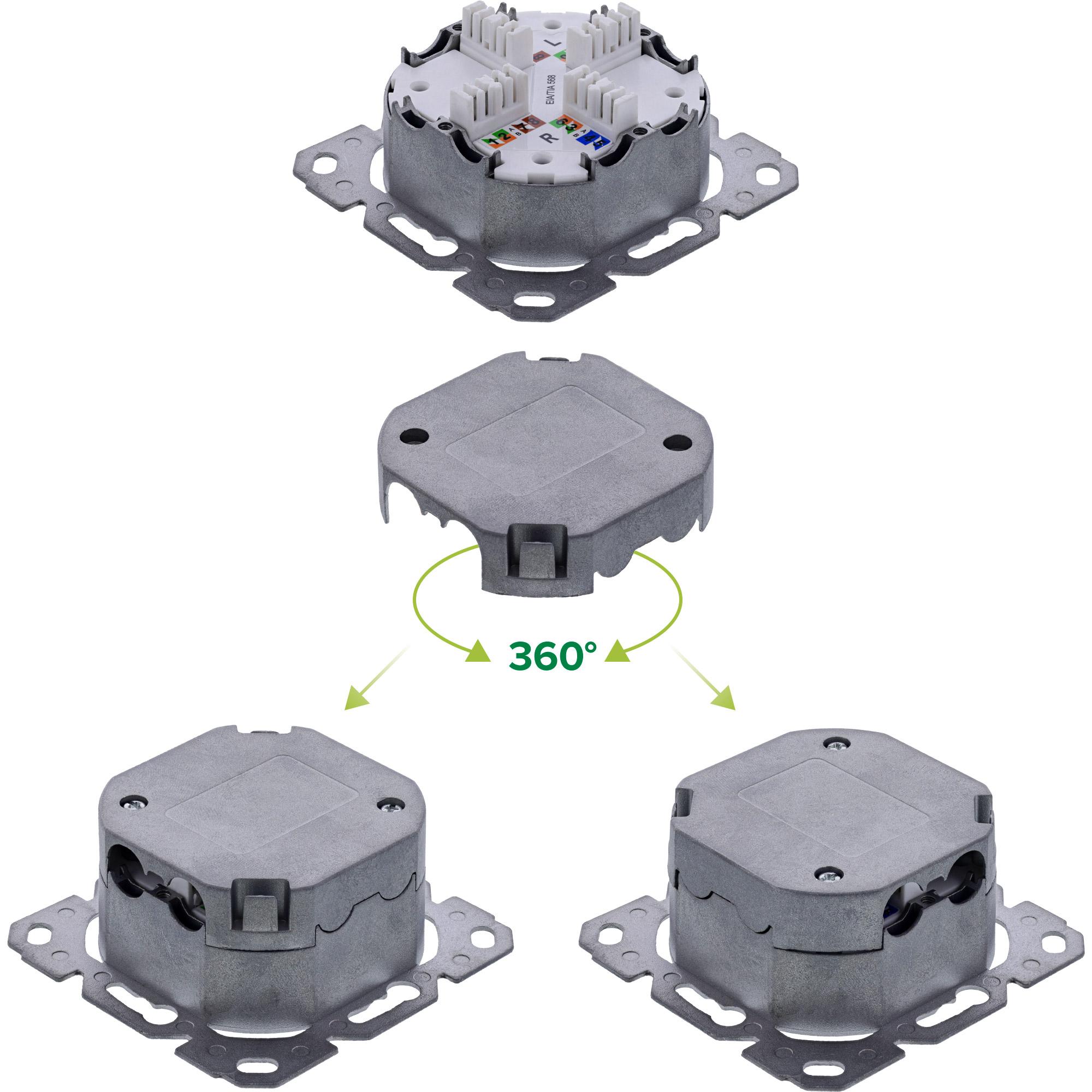 InLine 76842A presa energia 2 x RJ-45 Bianco