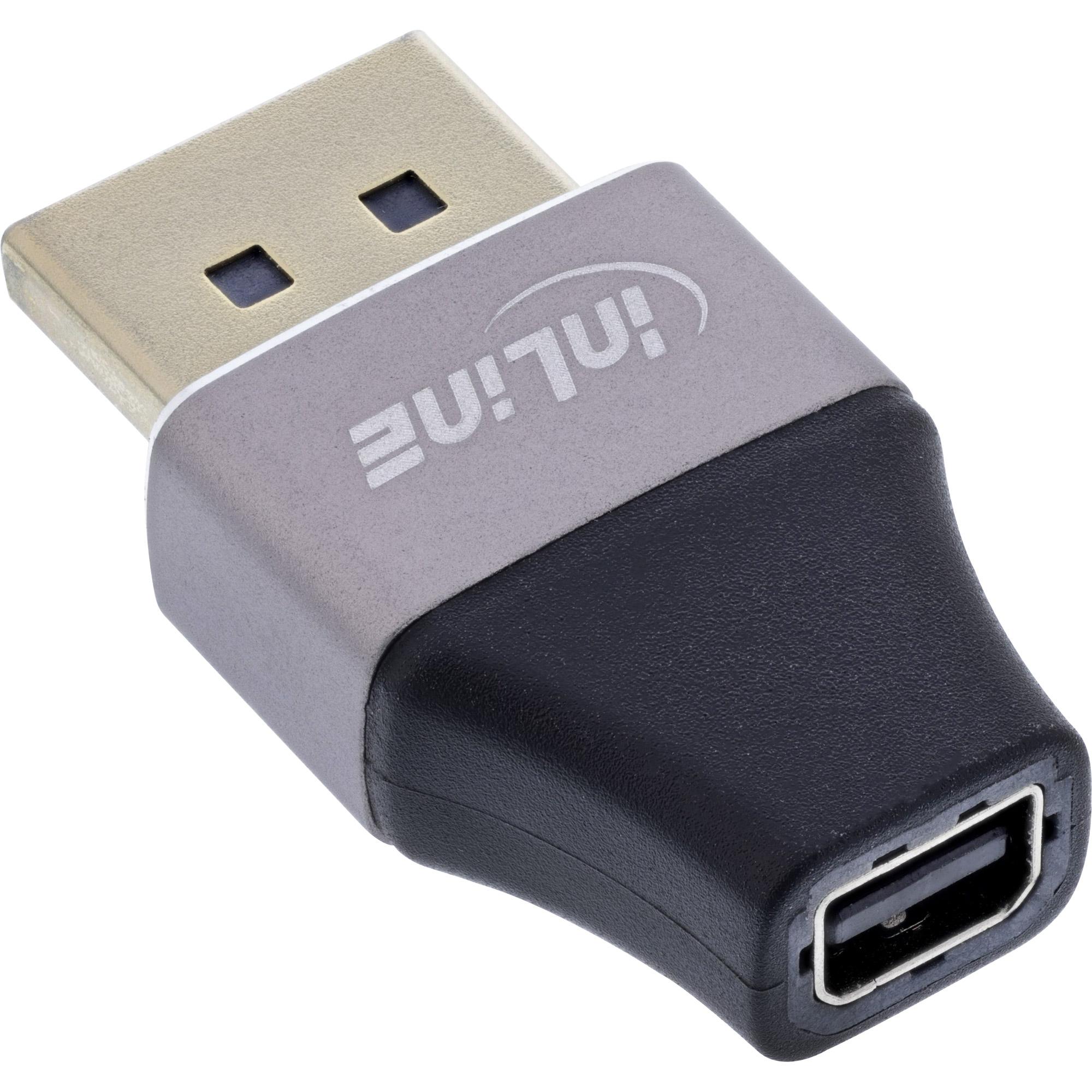 InLine 17291B adattatore per inversione del genere dei cavi DisplayPort Mini DisplayPort Nero Grigio