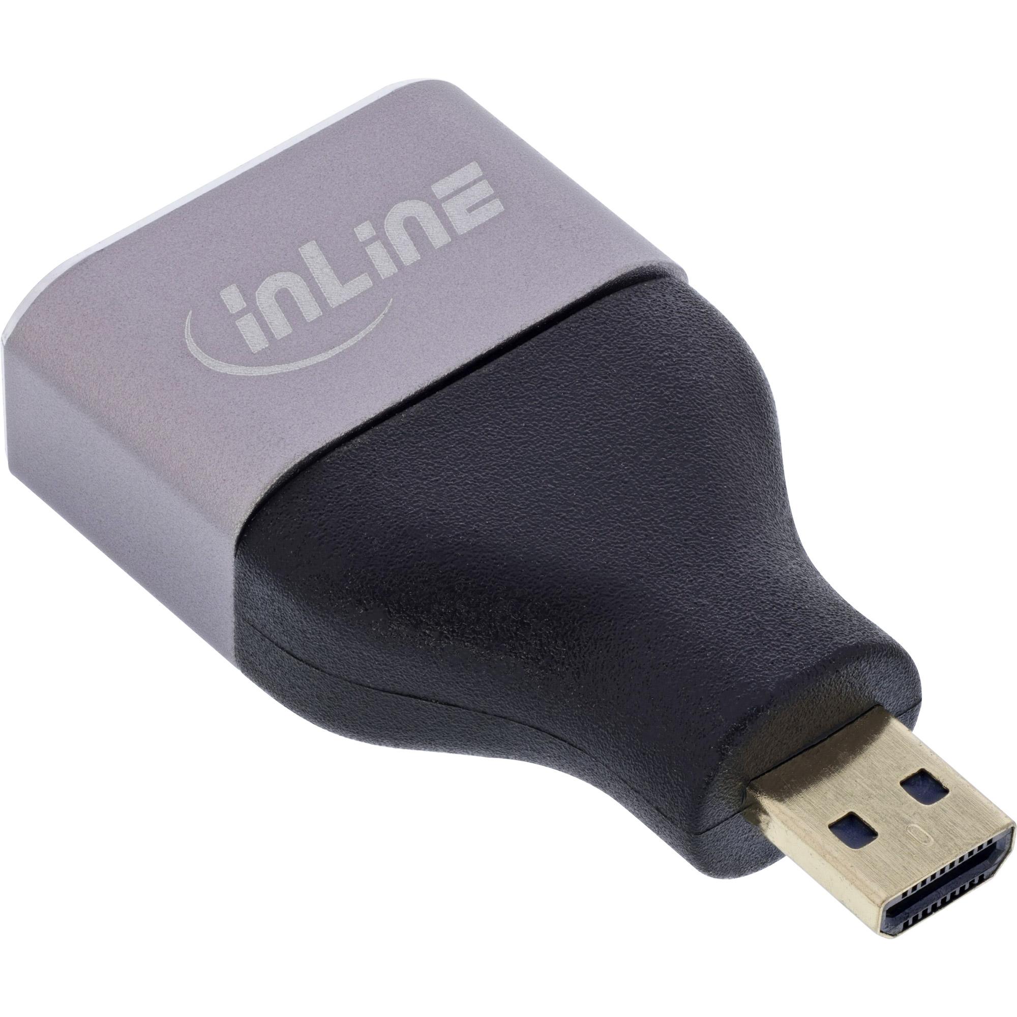 InLine 17991B adattatore per inversione del genere dei cavi HDMI A Micro HDMI D Nero Grigio