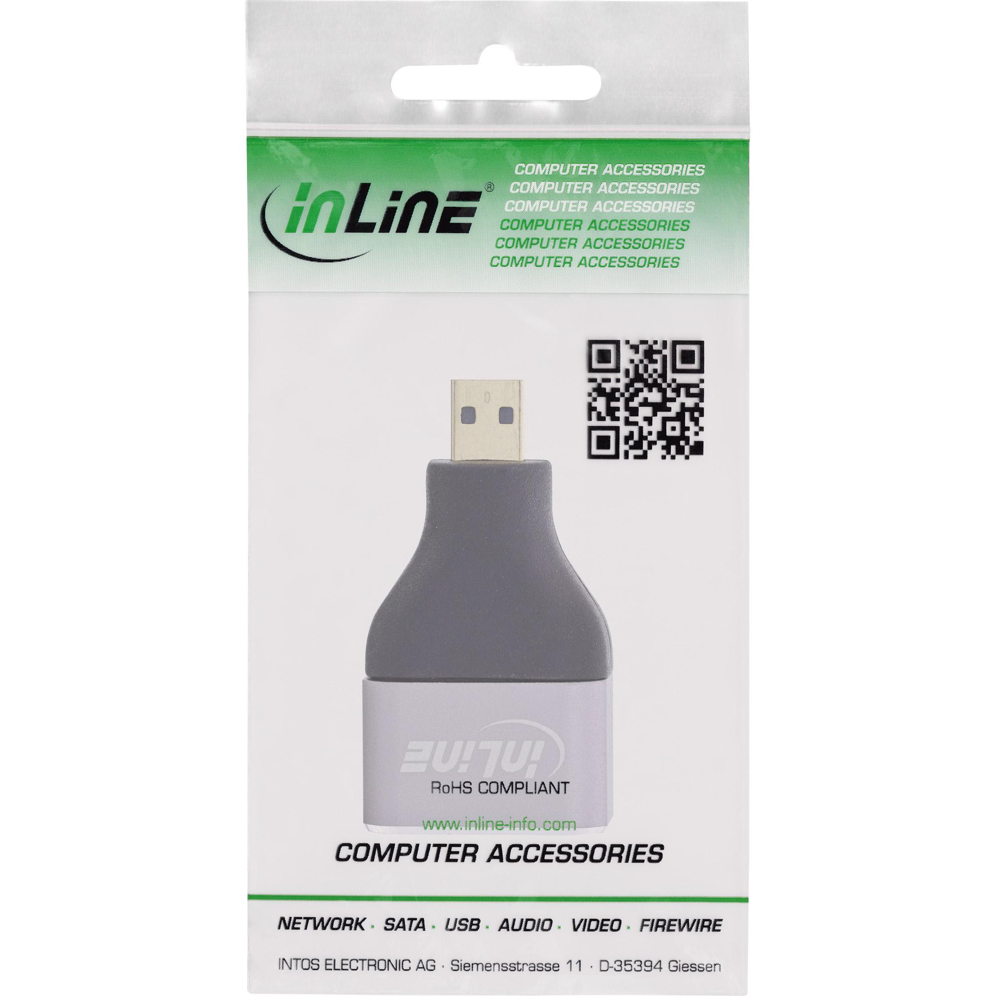 InLine 17991B adattatore per inversione del genere dei cavi HDMI A Micro HDMI D Nero Grigio