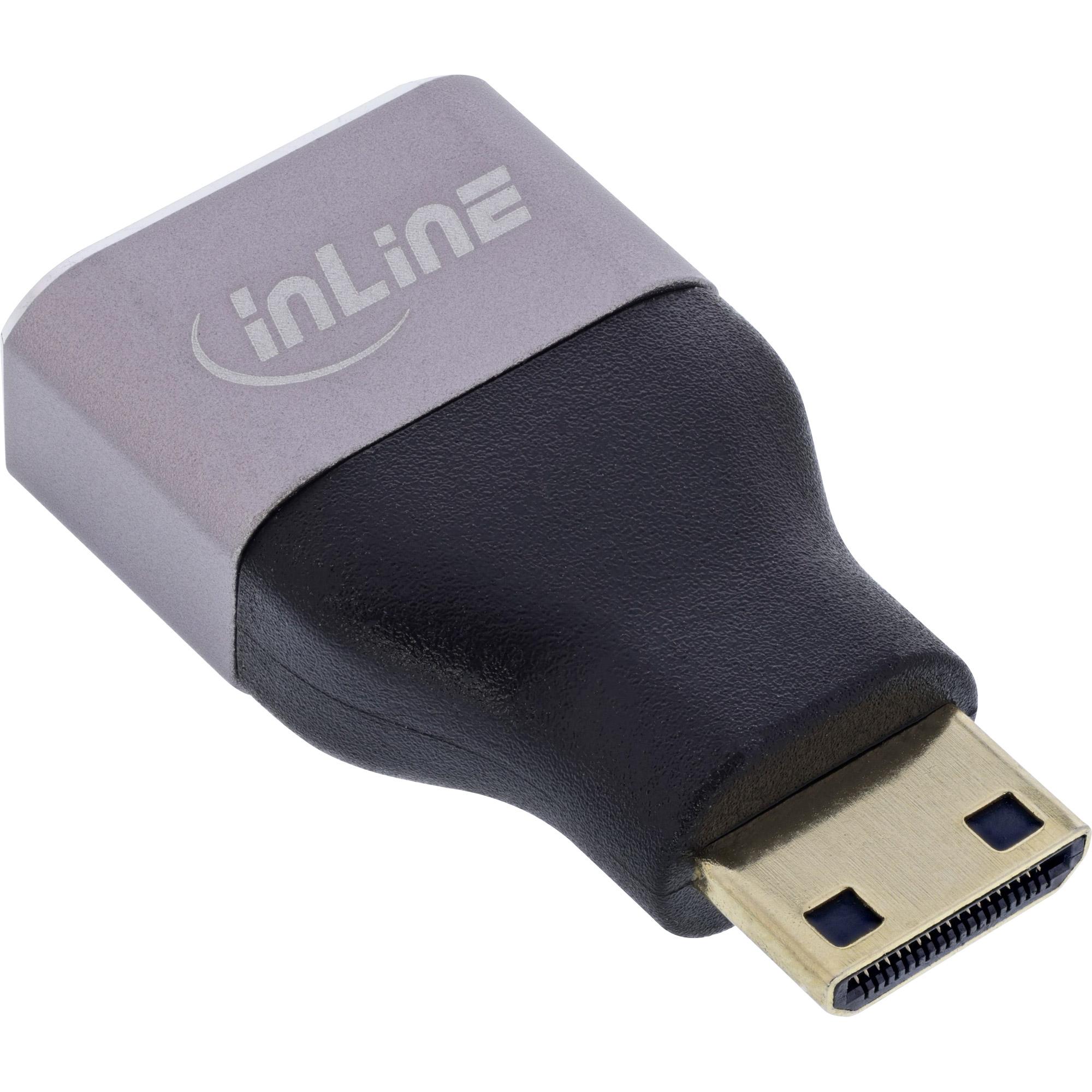InLine 17991C adattatore per inversione del genere dei cavi HDMI A Mini HDMI C Nero Grigio
