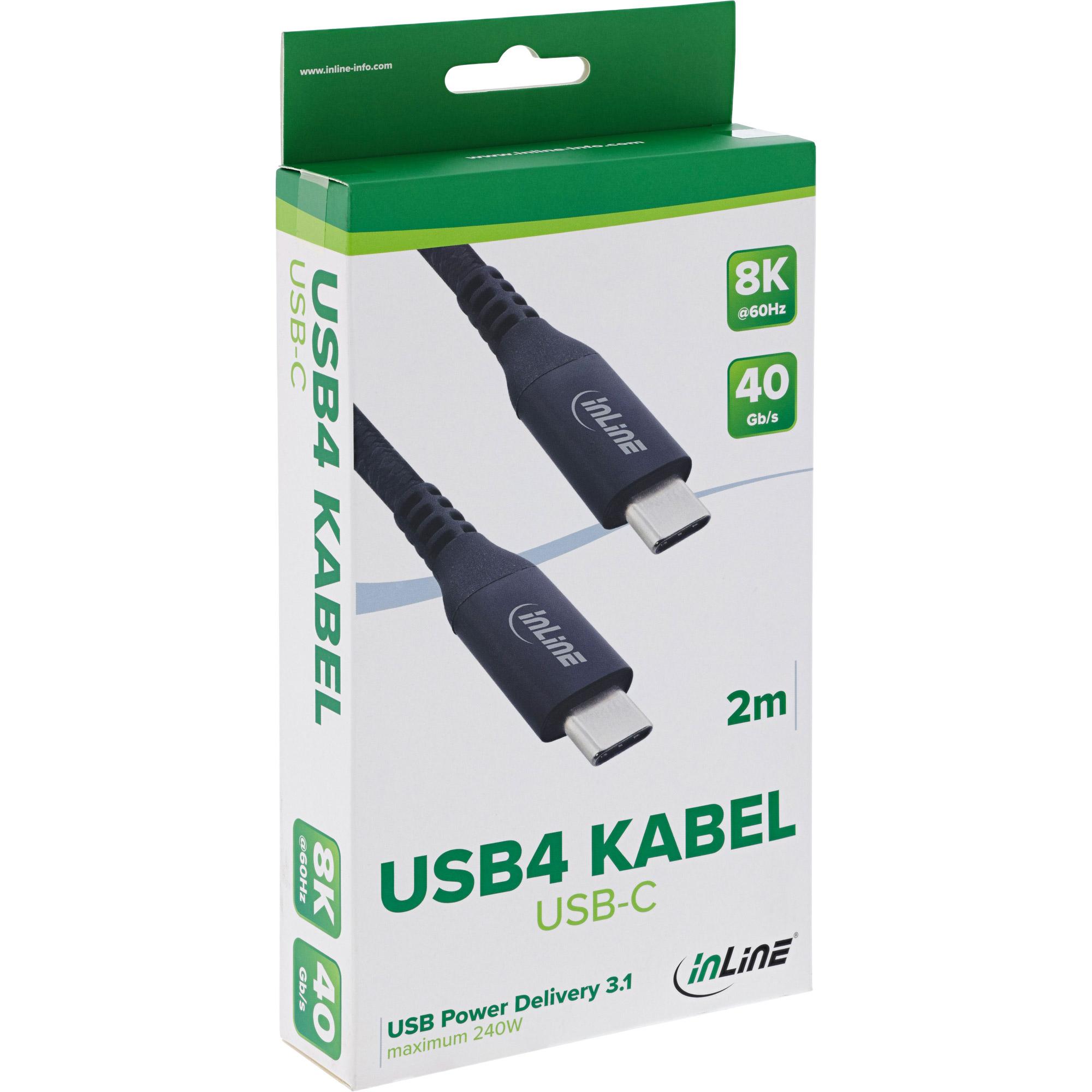 InLine 35902A cavo USB USB4 Gen 3x2 2 m USB C Nero