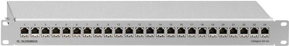 â€¢ Patchpanel der Category 6A â€¢ 19"/1 HE, mit 24 RJ45-Steckbuchsen,Direktmontage, Frontfarbe: lichtgrau (Ã¤hnlich