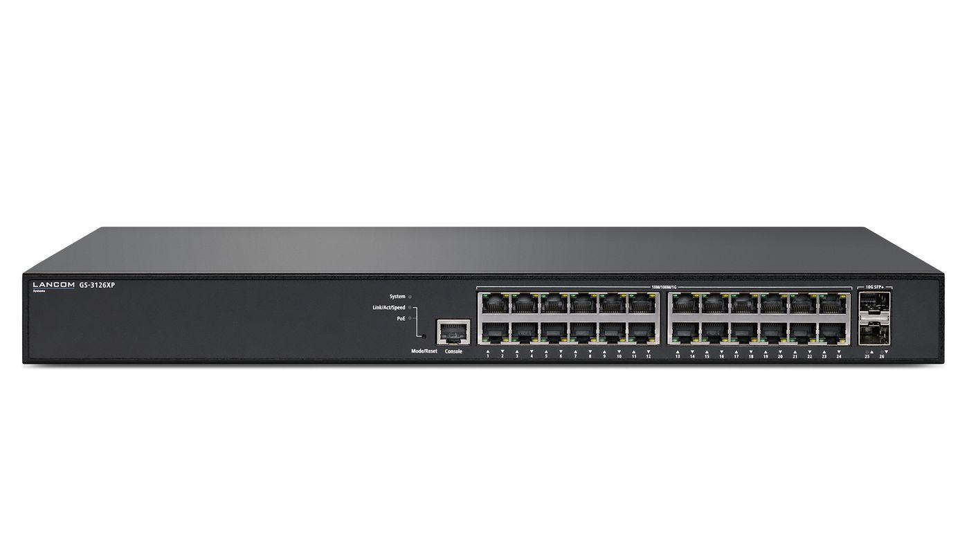 Lancom Systems GS-3126XP Gestito L3 Gigabit Ethernet [10/100/1000] Supporto Power over Ethernet [PoE] 1U Nero (LANCOM GS-3126XP