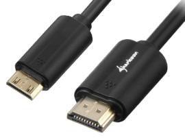 Sharkoon 3m, HDMI/Mini HDMI cavo HDMI HDMI tipo A [Standard] HDMI Type C [Mini] Nero (Sharkoon HDMI-kabel med Ethernet - 3 m)
