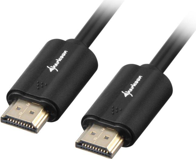 Sharkoon - Cavo HDMI con Ethernet - HDMI maschio a HDMI maschio - 3 m - schermato - nero - Supporto 4K