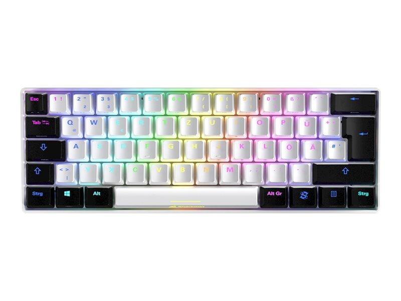 SHARKOON SHILLER SGK50 S4 Tastiera da gioco meccanico (WeiÃƒÂ£, RGB, USB-C, layout: tedesco, switch chiave: Kailh Red)