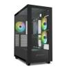 SHARKOON CASE REBEL C60 RGB BLACK ATX 2x U3 1x Type-CTRRS 2x Tempered Glass 4x 120 ARGB PWM ARG
