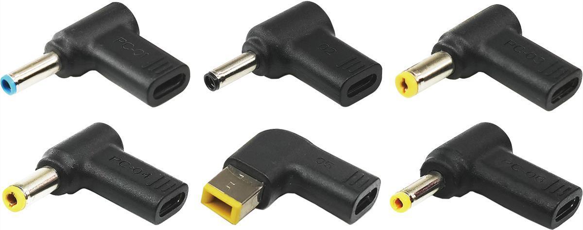 Punte adattatrici XM022 6 pezzi nere per caricabatterie Xilence GaN USB-C