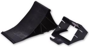 Bloccaruota IWH con supporto nero in plastica forte e robusto impedito - 1 pezzo (019607)