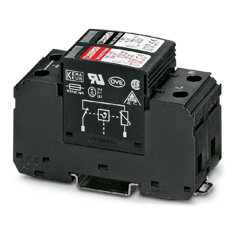 Scaricatore di sovratensione AC Phoenix tipo 2, monofase, PROTEZIONE T2 VAL-MS 230/1+1