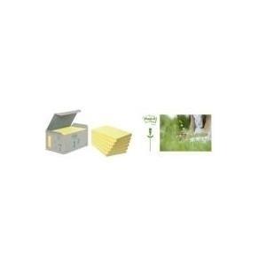 Note per il riciclaggio post-It 3M Note adesive, 127 x 76 mm, blocco di fogli 100 giallo, realizzato in carta riciclata al 100%