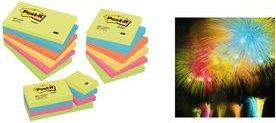 Foglietti riposizionabili Post-itÃ‚Â® Notes Energy 51x38 mm neon assortiti conf. 12 blocchetti da 100 ff - 653-TFEN