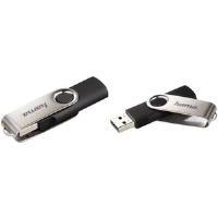 Hama Rotate 128GB USB 2.0 unit flash USB USB tipo A Nero Argento (FlashPen USB 2.0 128GB BLK/SIL - Hama USB A 2.0 Flash Drive