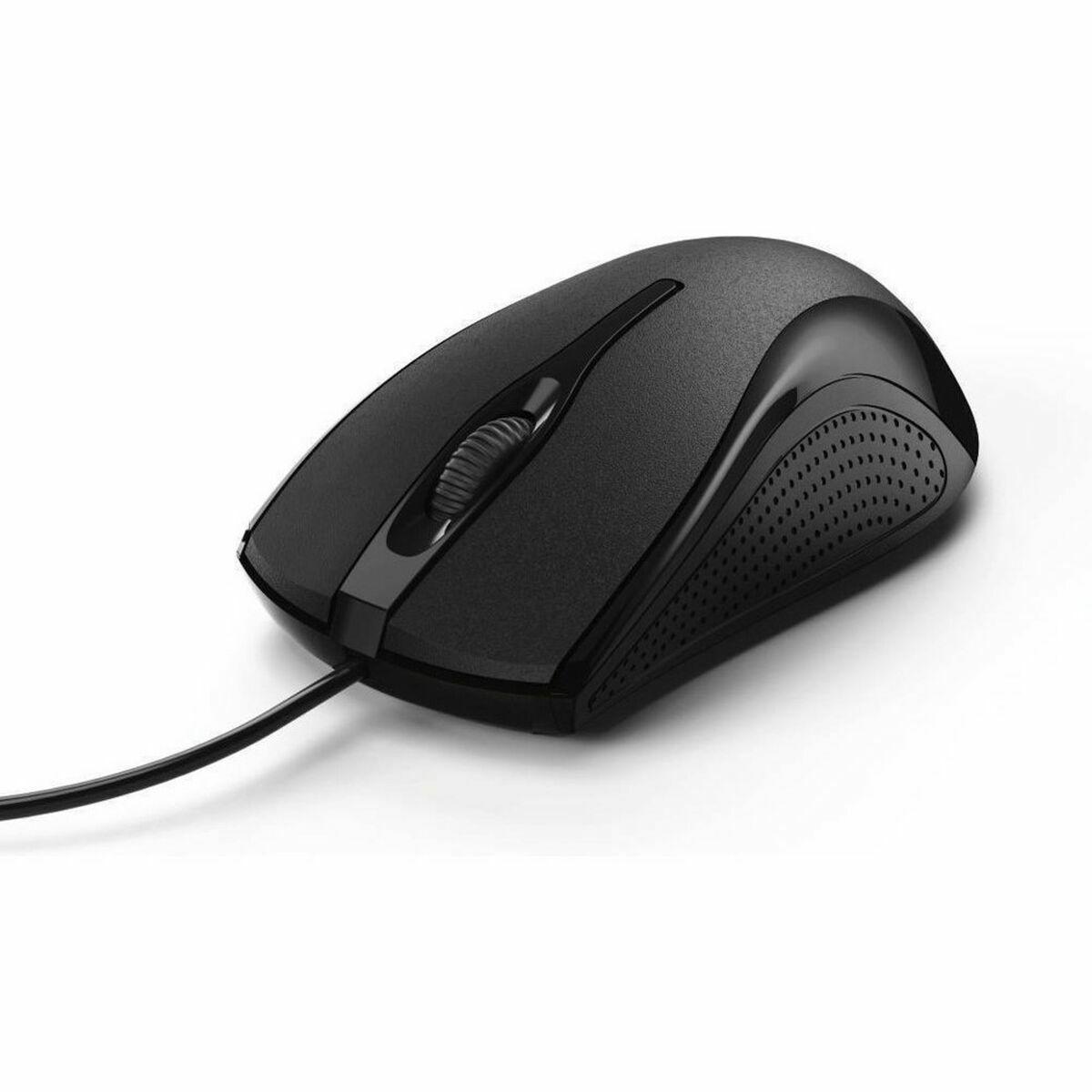 Hama MC-200 mouse Mano destra USB tipo A Ottico 1000 DPI (Hama MC-200 Wired Optical Mouse 1000 DPI USB 3 Buttons Black)