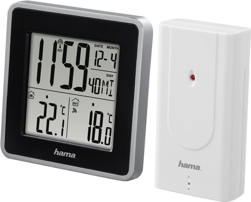 Hama Stazione barometrica EWS Intro con sensore esterno. Orologio, calendario, previsioni del tempo, temperatura interna ed est
