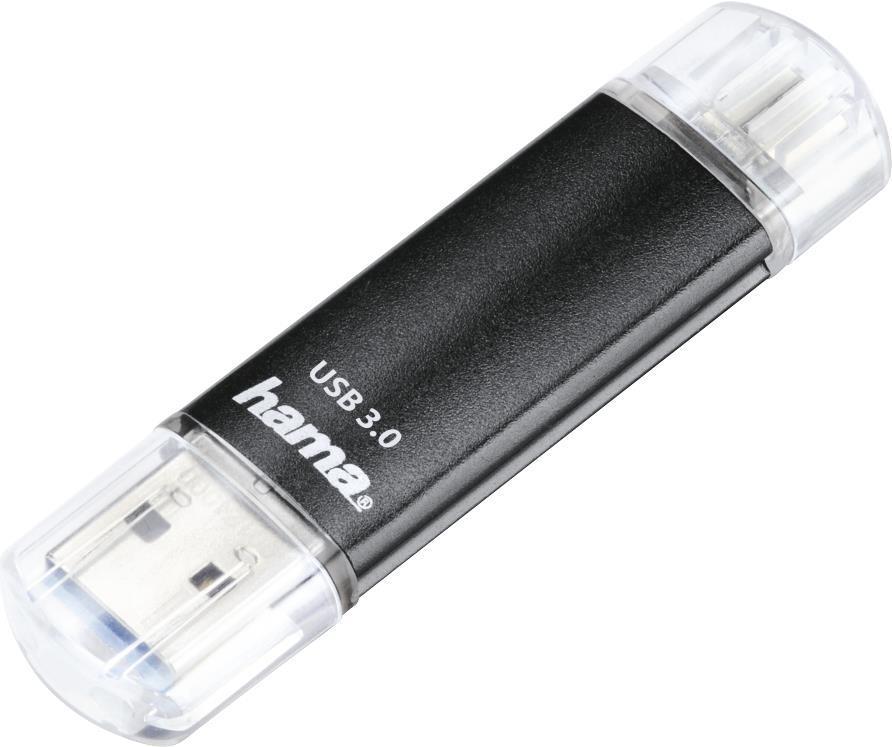 Hama FlashPen "Laeta Twin" - Chiavetta USB - 256 GB - USB 3.0 / micro USB - nera