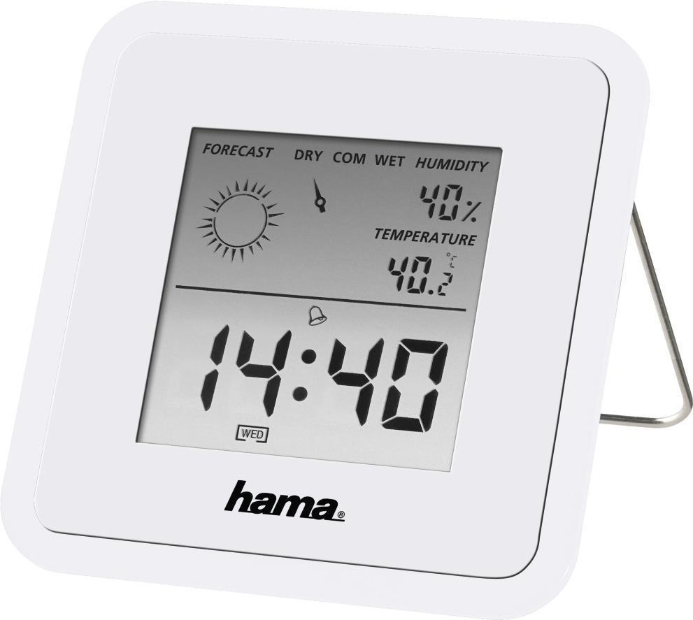Hama TH50 Thermo/Hygrometer - Thermometer Hygrometer Weather Forecast Date/Time Alarm White