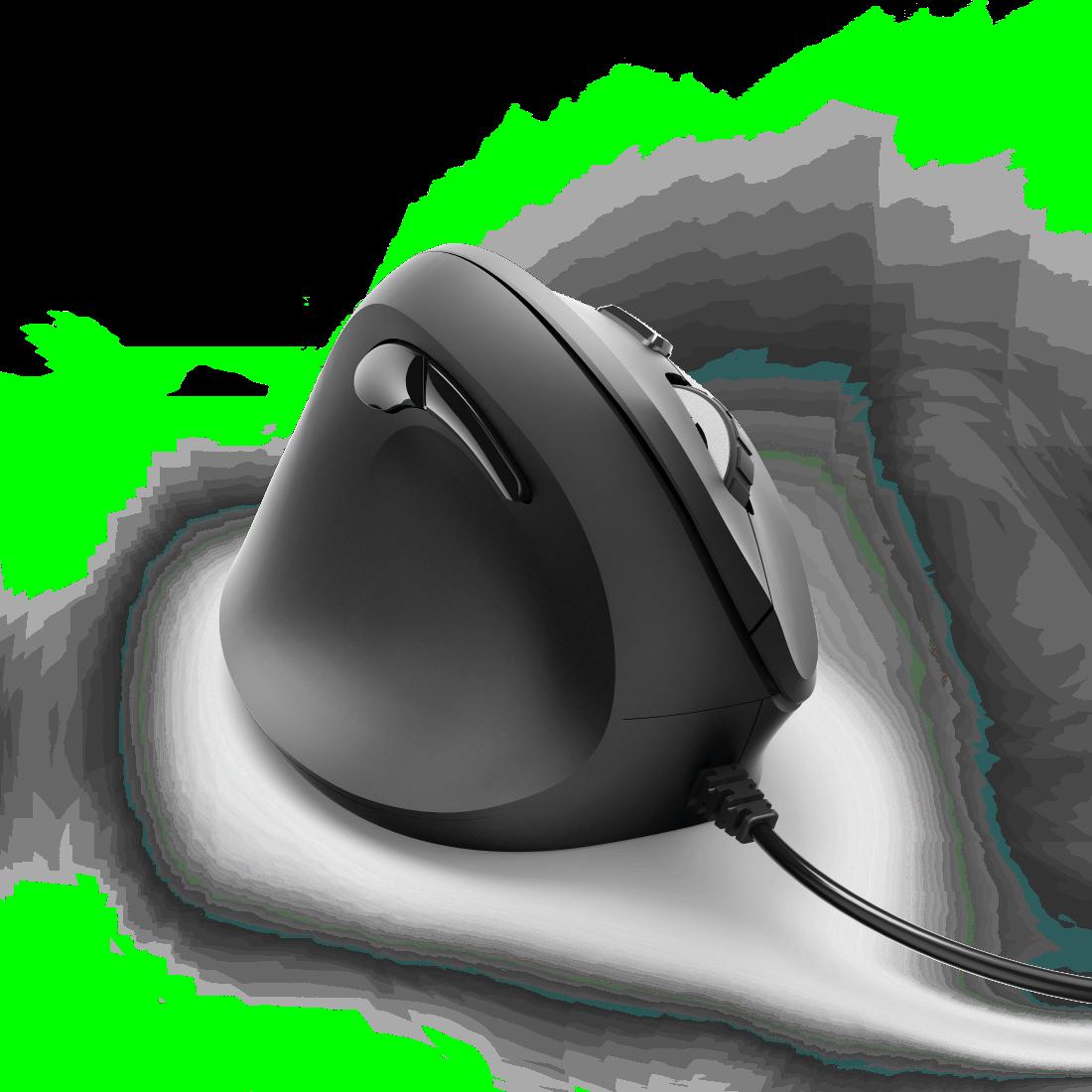 Hama EMC-500L mouse Mancino USB tipo A Ottico 1800 DPI (Vertical Ergonomic Left Handed Mouse BLK - Vertical Ergonomic Cabled Le