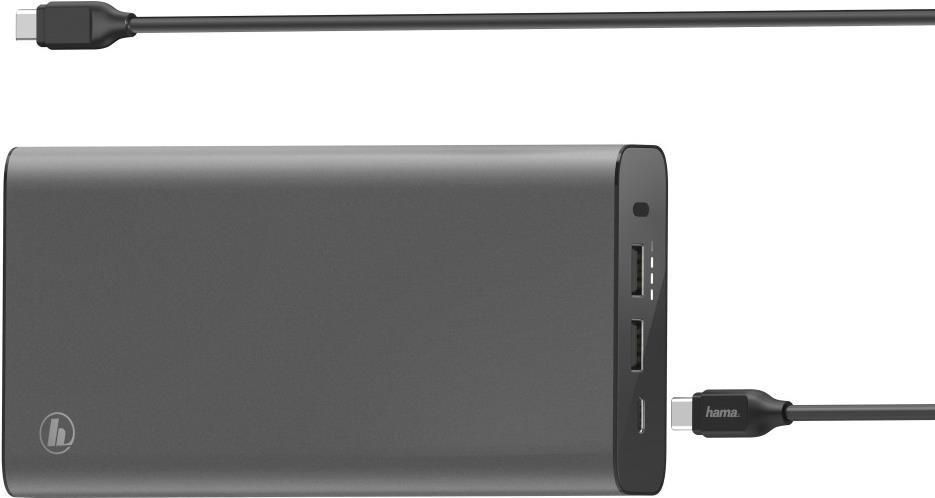 Hama 00200012 batteria portatile Ioni di Litio 26800 mAh Antracite (Hama Universal PD 60W 26800mAh Powerbank 1x USB-C 2x USB-A