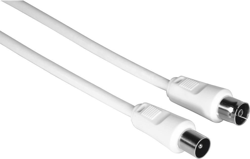 Hama 00205029 cavo coassiale 3 m Bianco (Hama Antenna Cable Coax Male to Coax Female 75dB 3 Metre White)