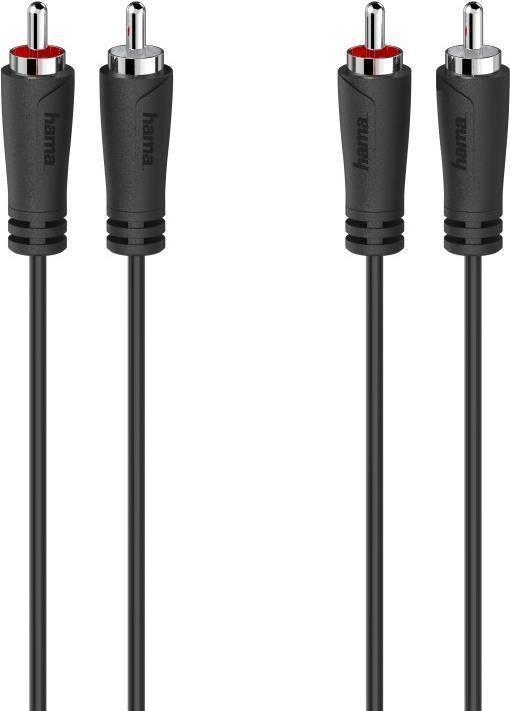 Hama Cavo 2 RCA M/2 RCA M, 3 metri, nero (Hama 2x RCA Plugs to 2x RCA Plugs, 3 Metre)