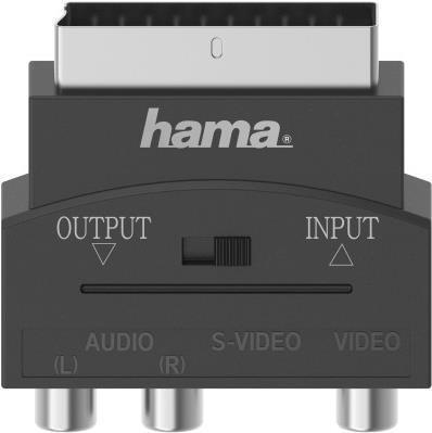 Hama Adattatore S-VHS F 4 pin 3 RCA F phono / Scart M in-out (Hama Video Adapter - Scart Male to S-VHS Socket / 3x RCA Sockets
