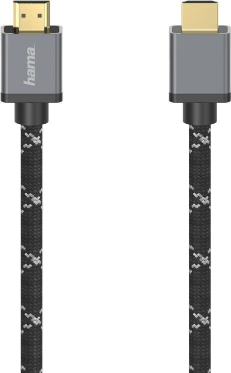 Hama 00205238 cavo HDMI 1 m HDMI tipo A [Standard] Nero, Grigio (Hama Ultra High Speed HDMI Cable 1 Metre Supports 8K Braided J