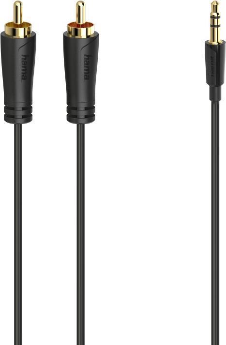 Hama 3.5mm Jack Plug to 2x RCA Plugs, Gold-plated, 1.5 Metre
