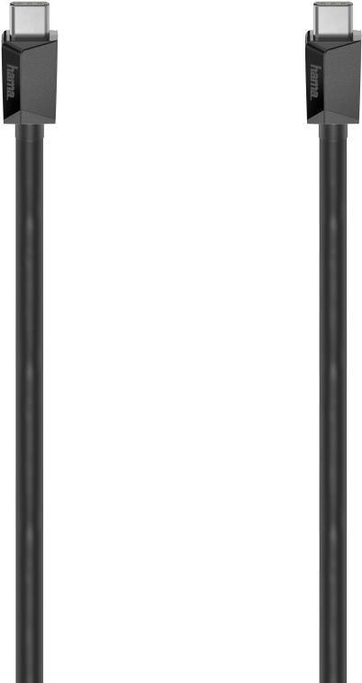 Hama 5Gbps USB-C to USB-C Cable, E-Marker, USB 3.2 Gen1, 5A, 100W, 0.75 Metre, Black