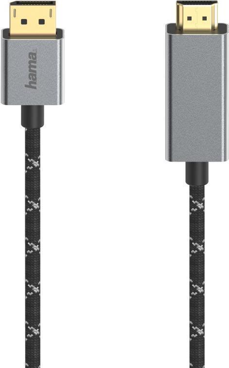 Hama 00200506 cavo e adattatore video 15 m DisplayPort HDMI Nero (Hama DisplayPort Male to HDMI Male Converter Cable Ultra-HD 4