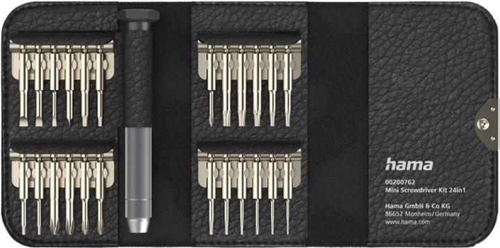 Hama 00200762 cacciavite manuale Set (Hama 24-in-1 Mini Screwdriver Set Resilient Steel Leather-Look Case)