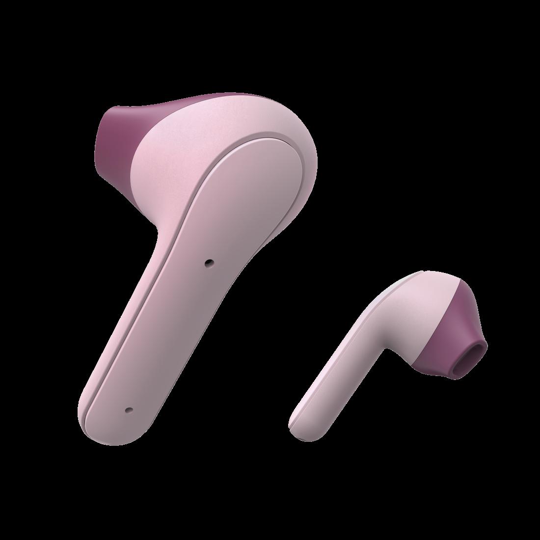 Hama Freedom Light Bluetooth Earbuds with Microphone Touch Control Voice Control Charging/Carry Case Included Pink