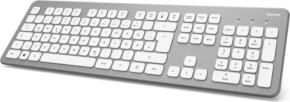 Tastiera wireless Hama 00182610 argento bianca