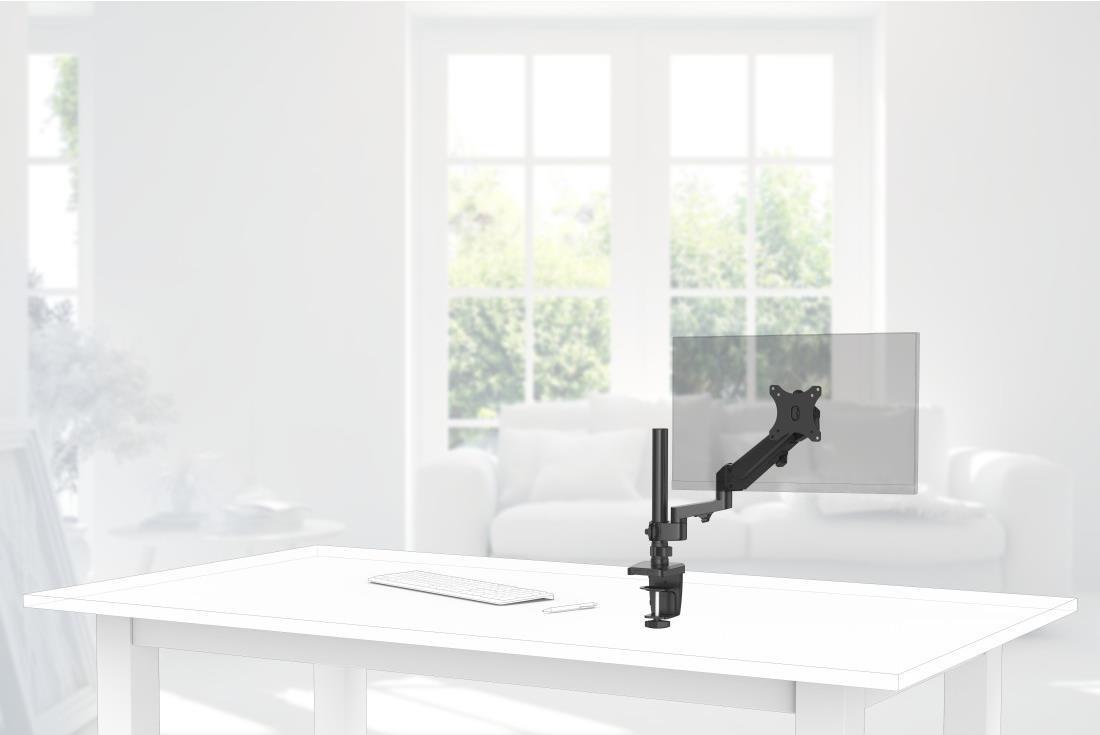 Hama 00118496 Supporti a parete per TV 889 cm 35 Scrivania Nero (Hama Monitorarm FULLMOTION Gasfeder 8)