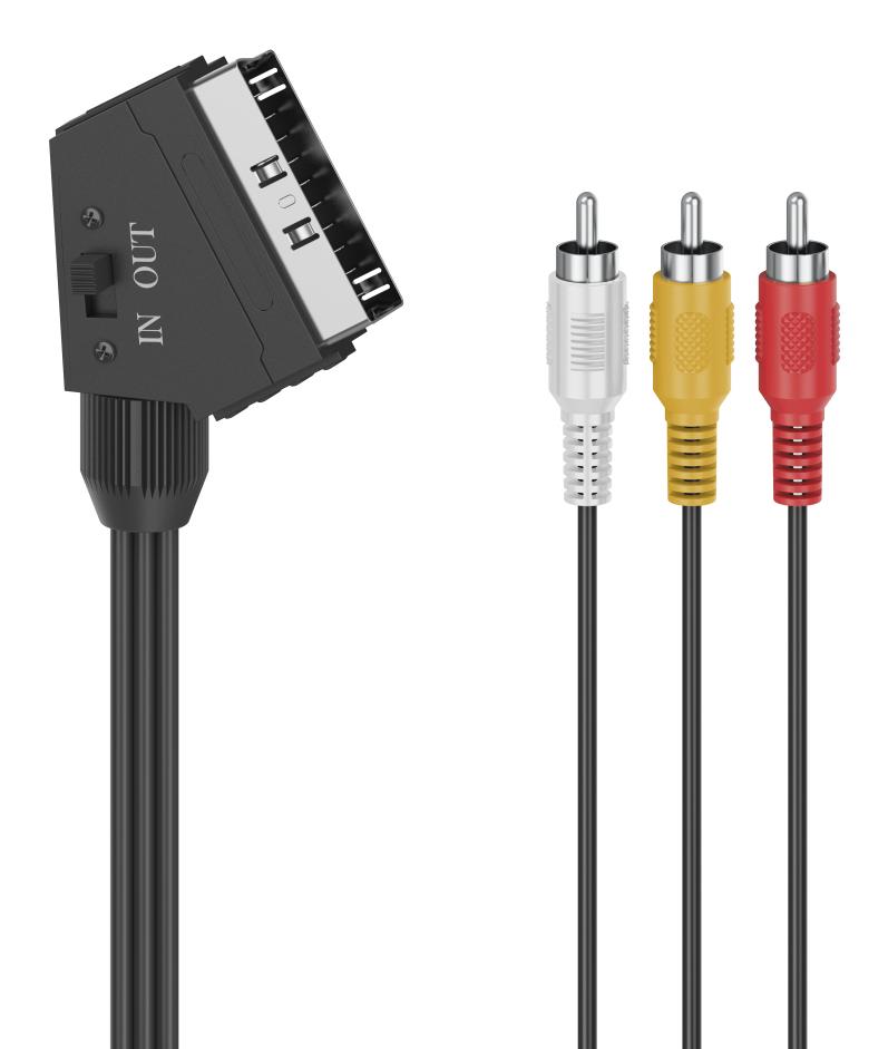 Hama 00305015 Cavo SCART 1,5 m 3 x RCA Nero