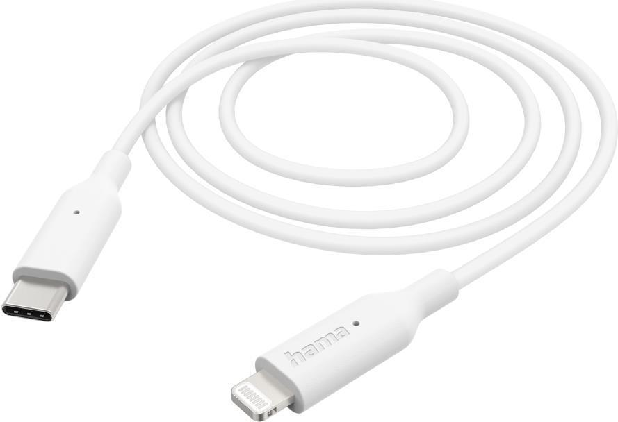 Hama 00201598 cavo Lightning 1 m Bianco (Hama Charging/Data USB-C to Lightning Cable, 480Mbps, 1 Metre, White, MFI Certified)