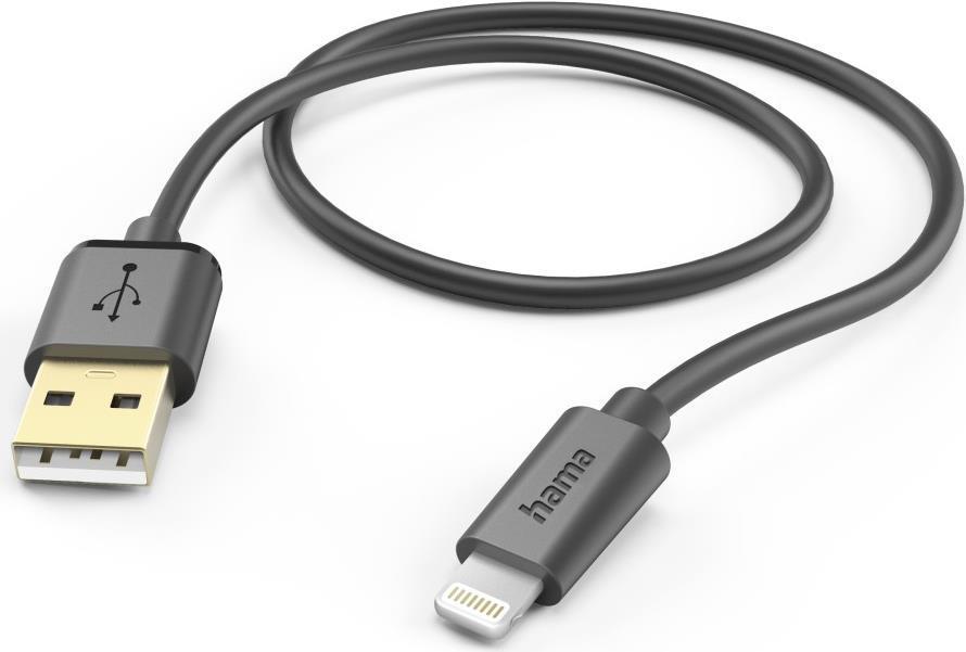 Hama Charging/Data USB-A to Lightning Cable 480Mbps 1.5 Metre Black