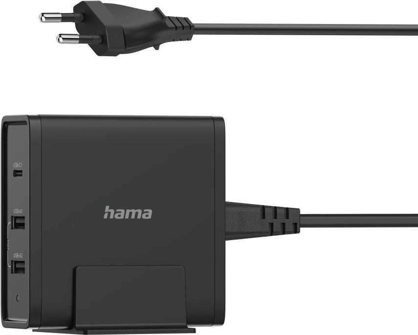 Hama Essential Line - Alimentatore - 5-20 V - 65 Watt - 3 A - PD - 3 punti di connessione in uscita (2 x USB USB-C a 24 pin) -