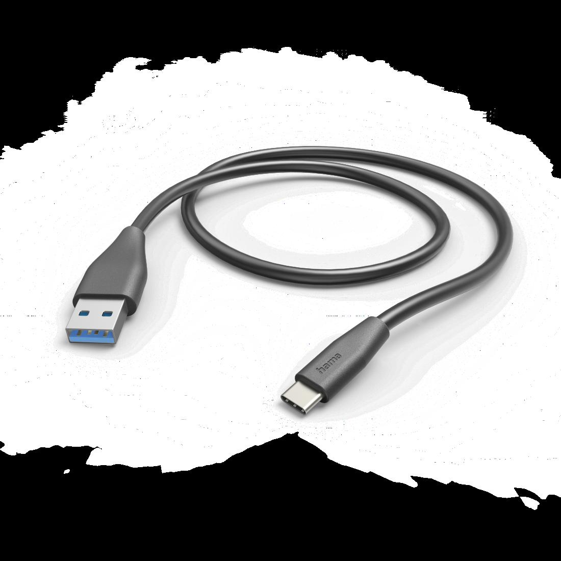 Hama USB-A to USB-C Quick Charging Cable USB 2.0 1.5 Metre Black