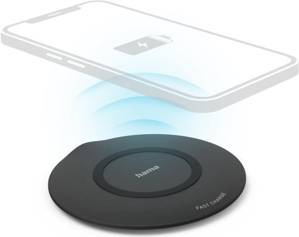 Hama QI-FC15 Smartphone Nero USB Carica wireless Ricarica rapida Interno (Hama QI-FC15 Wireless Charging Pad 15W USB-C Non-Slip
