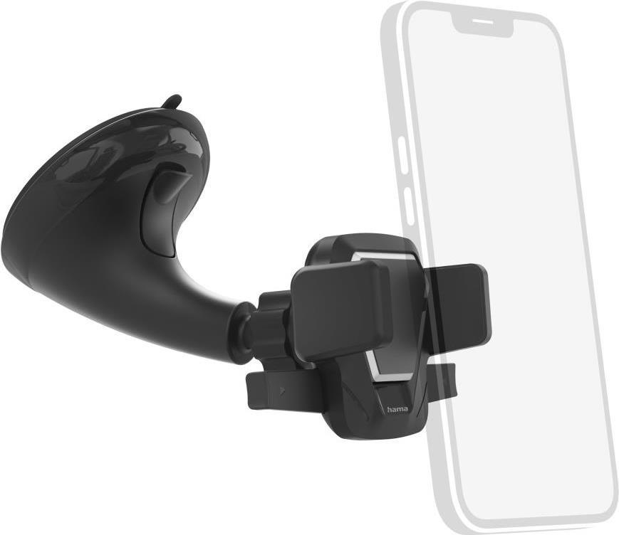 Hama Easy Snap Supporto passivo Telefono cellulare/smartphone Nero (Hama Easy Snap Car Smartphone Holder with Suction Cup Suppo