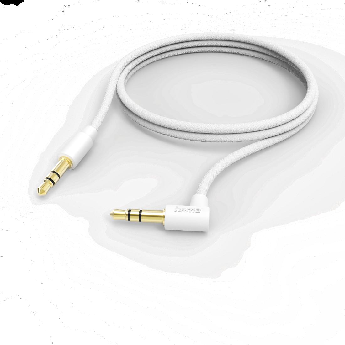 Cavo Hama Aux jack da 35 mm - jack da 35 mm spina ad angolo di 90 10 m bianco (00201529)