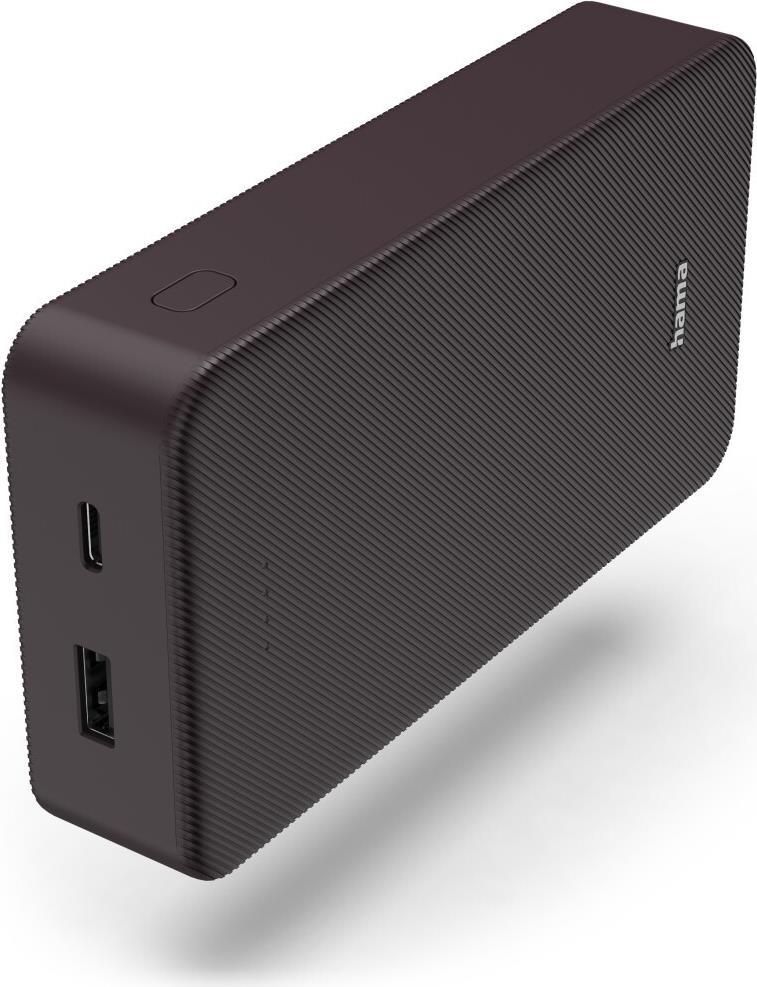 Hama Colour 20 Plum 20000mAh Fast Charge Powerbank USB-A & USB-C LED Capacity Indicator