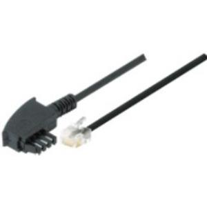 Cavo di collegamento TAE N TAE N St. / RJ11 St. (6P2C) assegnazione standard nero 100 m Per il collegamento di fax modem e segr