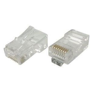 Plug modulare per cavi rotondi, non dipinto, 8p8c (RJ45), PU: 10 spine RJ45 per cavi patch (39908015)