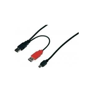 Cavo USB a Y 2x USB St. A / 1x USB 5 pin Mini St. B Per una migliore alimentazione elettrica ad es. B. alloggiamenti per dischi