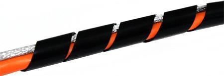 Tubo del cavo a spirale, 4-50 mm, nero, 10 m per bundling dei cavi su PC, TV, sistema Hi-Fi, ecc. (690620)