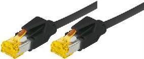 Cavo patch S/FTP PiMF Cat 6a nero 05 m per 10 Gigabit/s senza alogeni con cavo Draka e connettori Hirose TM31 (precedentemente