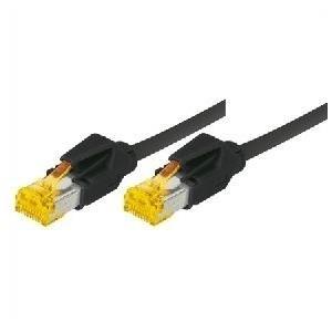 Cavo patch S/FTP PiMF Cat 6a nero 20 m per 10 Gigabit/s senza alogeni con cavo Draka e connettori Hirose TM31 (precedentemente